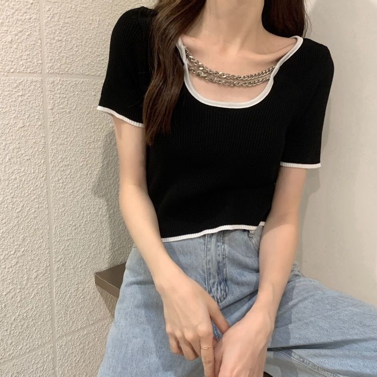 Áo Thun Ngắn Tay Cổ Tròn Đơn Giản Thời Trang Cho Nữ