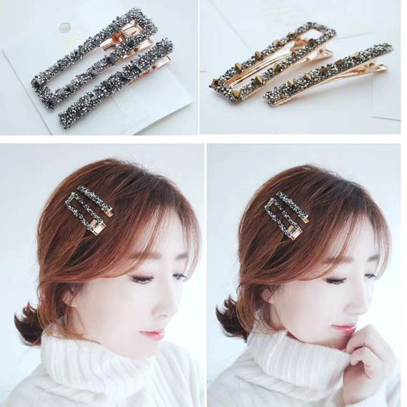 Xiao Xiangfeng Kẹp Tóc Đính Kim Cương Lấp Lánh Phong Cách Nữ Thần Hàn Quốc Wen Jiaying Celebrities