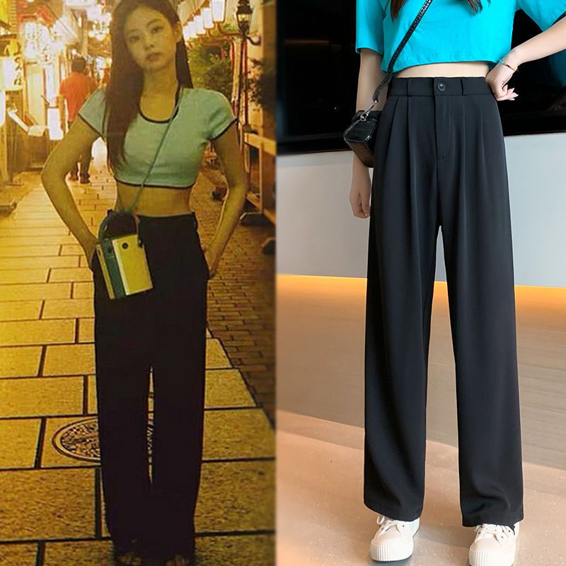 Quần Dài Lưng Cao Dáng Ôm Phong Cách Pháp blackpink Jennie Jin Zhini Hàng Mới 2023 Dễ Phối Đồ