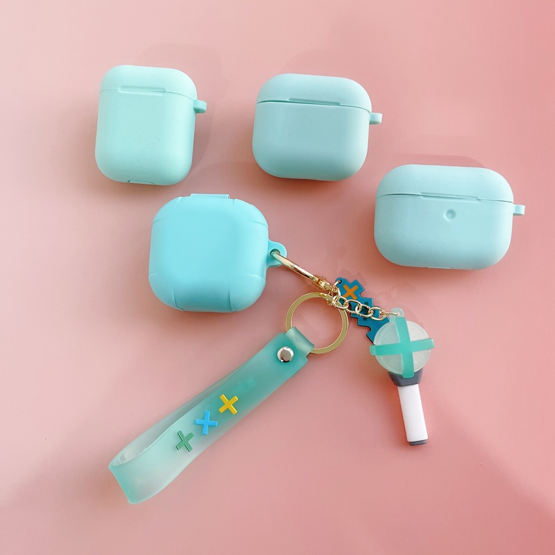 Vỏ Bảo Vệ Hộp Sạc Tai Nghe airpods Bằng Silicon In Tên Nhóm Nhạc bts TXT Thời Trang Chống Sốc