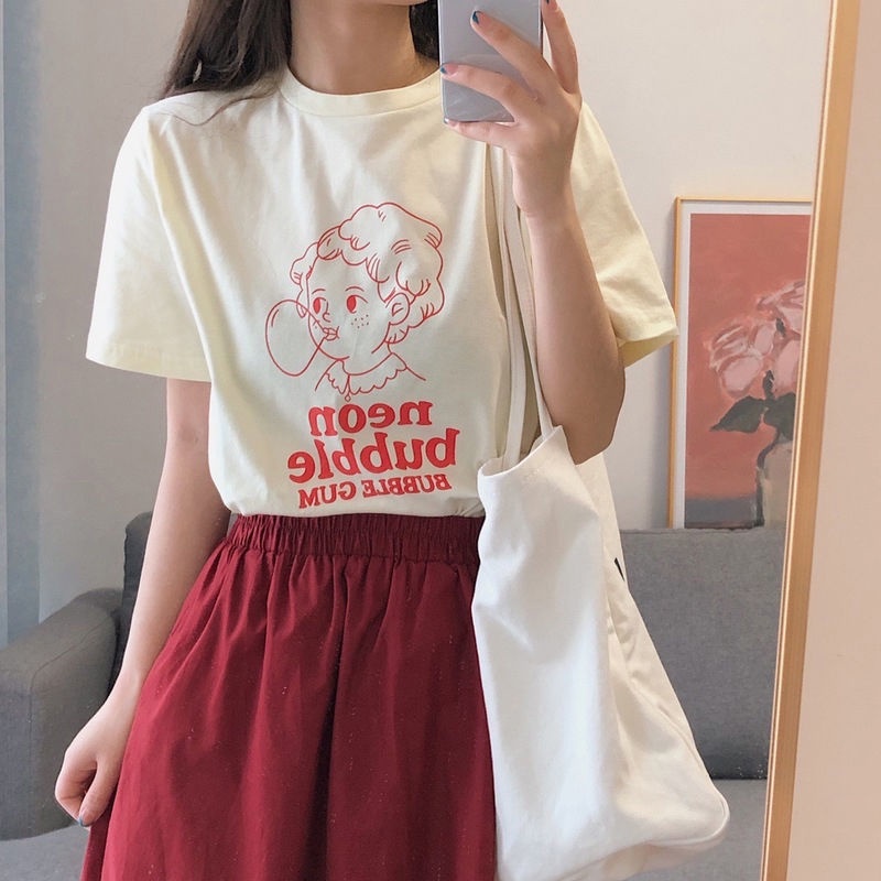 Hàng Mới Về Set Áo Thun + Chân Váy Phong Cách Retro Hong Kong Sang Trọng