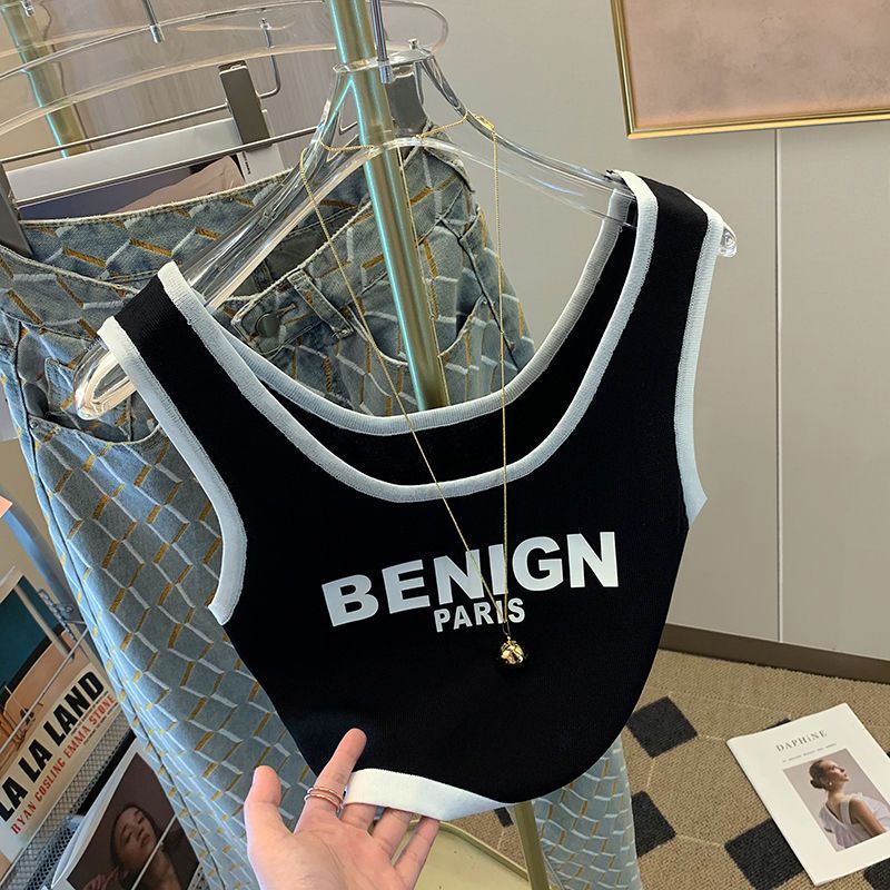 Áo Hai Dây Ngắn Mỏng Vừa Vặn Mùa Hè In Chữ Thời Trang Mới Cho Búp Bê Barbie 100kg