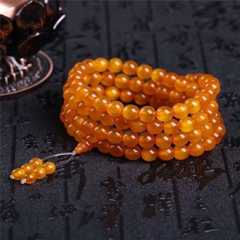 Chuỗi Hạt 108 Hạt Tròn 108 Hạt Màu Vàng Đồng Vỏ Sò Dùng Làm Vòng Tay / Dây Chuyền Cho Nam Và Nữ Wenwan 6.3