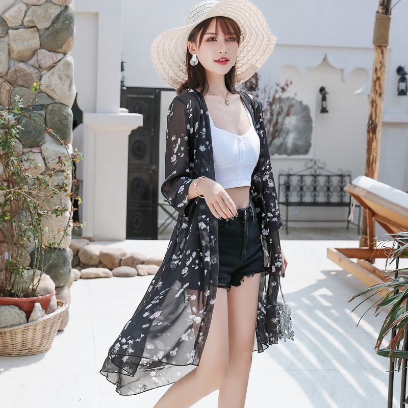 Áo Khoác Cardigan Chống Nắng Dáng Rộng Chất Liệu Chiffon Thời Trang Mùa Hè 2023 Mới Cho Nữ