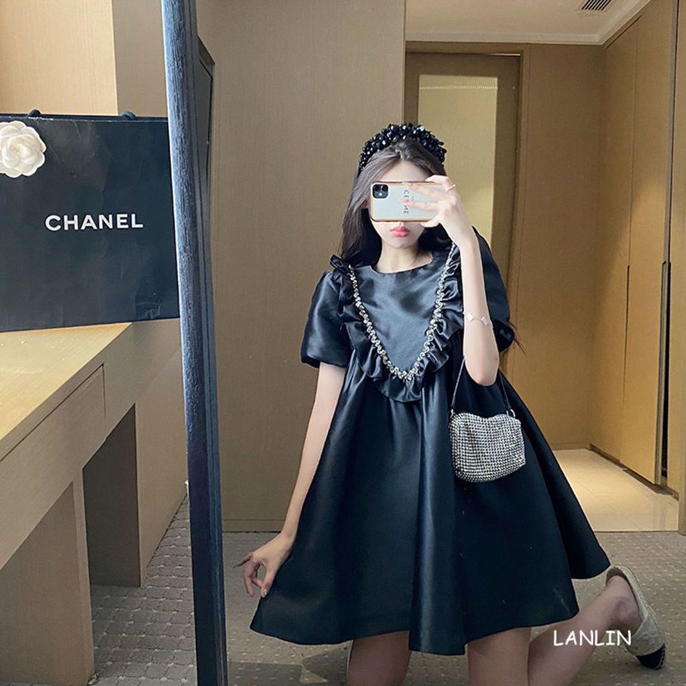 Đầm Nữ Tay Phồng Nhấn Eo Cao Phong Cách Phương Tây Thời Trang Xuân Hè Mới