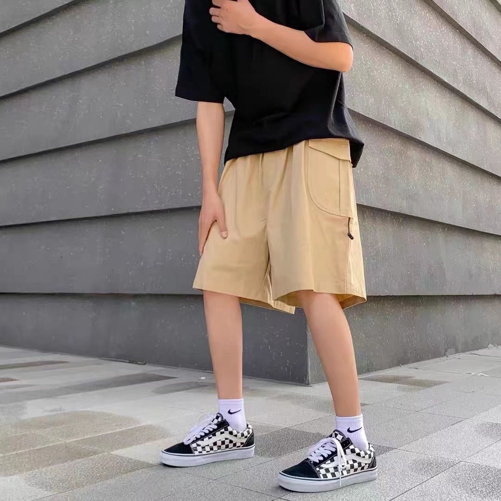 Quần Short Ống Rộng 20% Cotton Thời Trang Mùa Hè Hàng Mới Dành Cho Nam