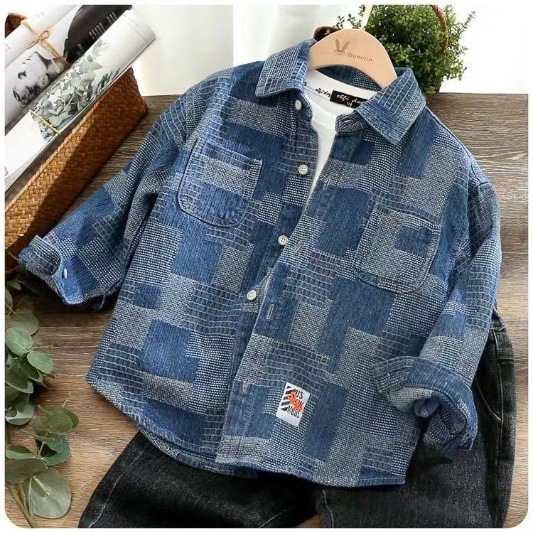 Hàng Mới Về Áo Khoác Denim Phong Cách Hàn Quốc Thời Trang Xuân Thu 2023 Cho Bé Trai
