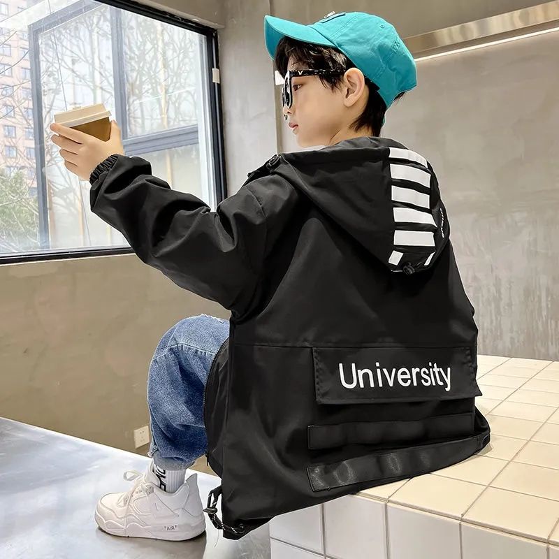 Hàng Mới Về Mới Áo Khoác Thể Thao Có Mũ Trùm Thời Trang Xuân Thu Hàn Quốc 2023 Dành Cho Bé Trai
