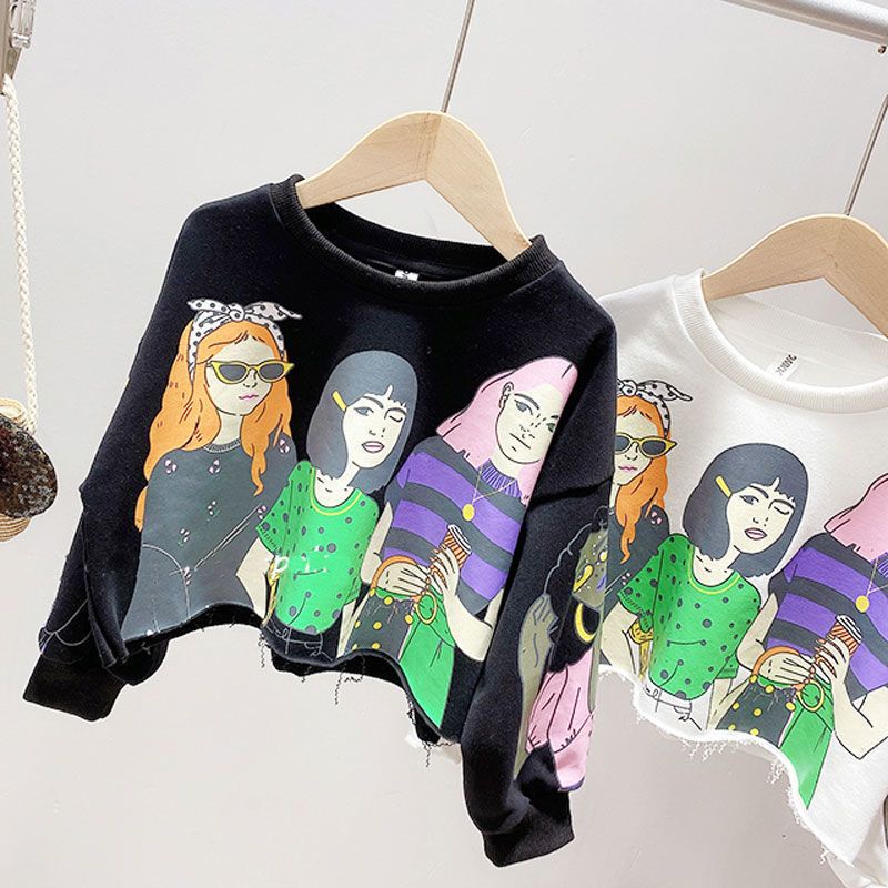 Hàng Mới Về Áo Sweatshirt Dáng Rộng Tay Dài Phong Cách Thời Trang Mới 2023 Cho Bé Gái