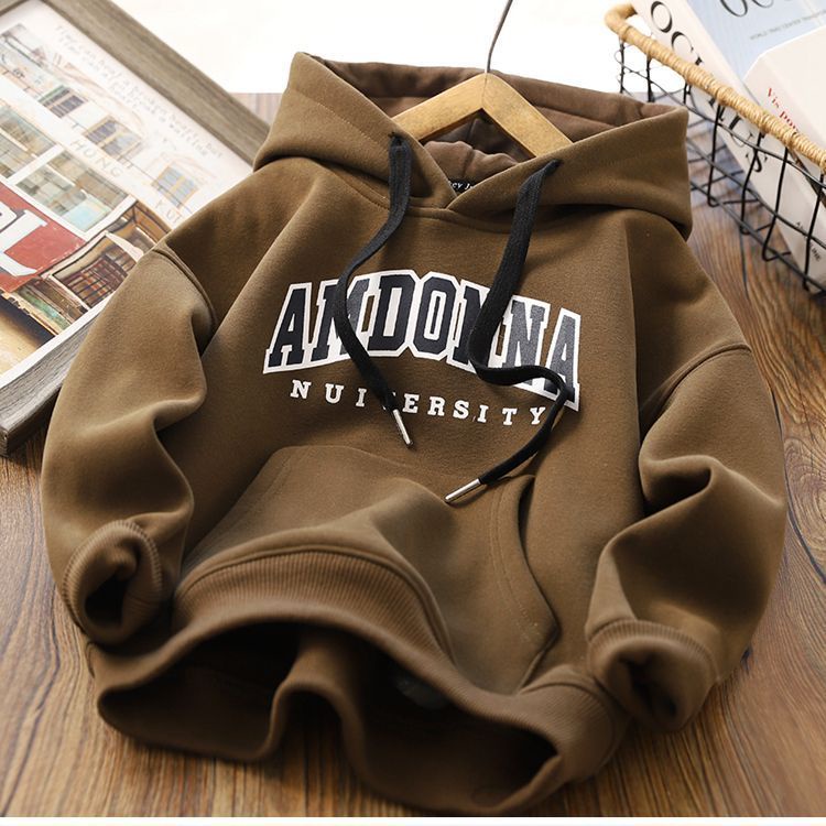 Hàng Mới Về Áo Hoodie Lót Lông Cừu Thời Trang Thu Đông 2023 Cho Bé Trai