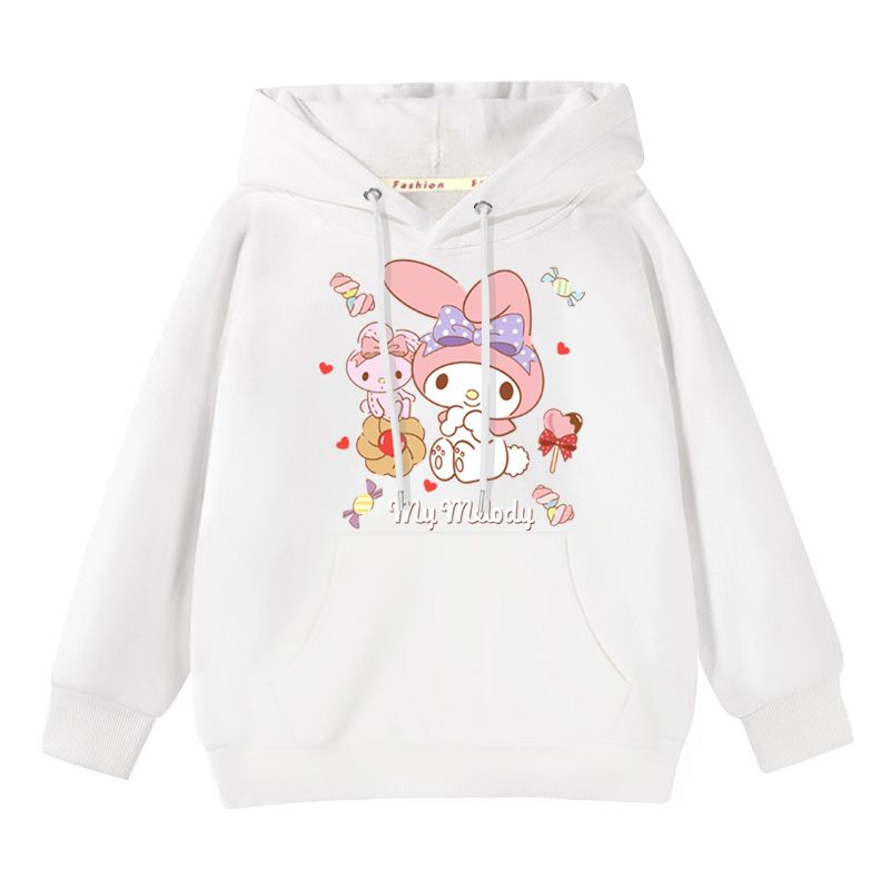 Áo Hoodie Nỉ Mỏng Tay Dài In Hình Melody Kuromi Dễ Thương Thời Trang 2023 Cho Bé Gái
