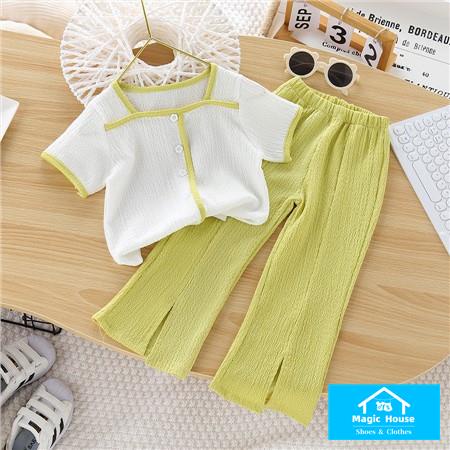 Set Áo Thun Ngắn Tay Và Chân Váy Phong Cách Pháp Thời Trang Mùa Hè Cho Bé Gái