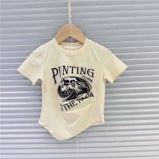 Áo Thun Tay Ngắn Dáng Rộng Phong Cách Hàn Quốc Thời Trang Mùa Hè 2023 Cho Bé Gái