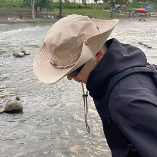 Summer quick-drying sunscreen sun hat men retro outdoor camping hiking hat summer big brim western cowboy hat trendy bucket hat men
