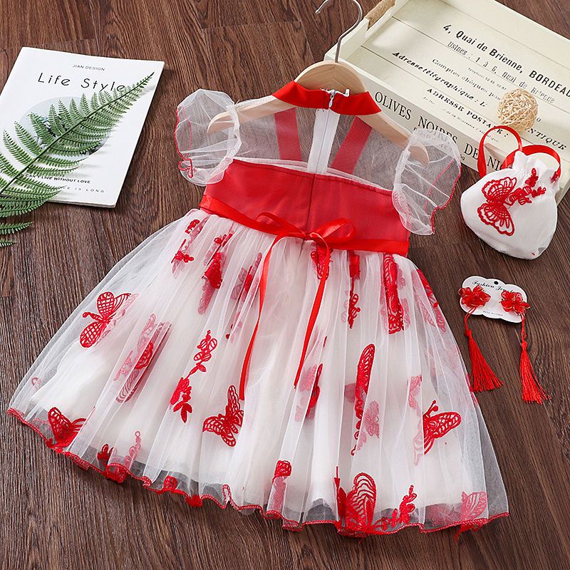 Đầm Công Chúa Pettiskirt Thời Trang Phong Cách Trung Hoa Cho Bé Gái