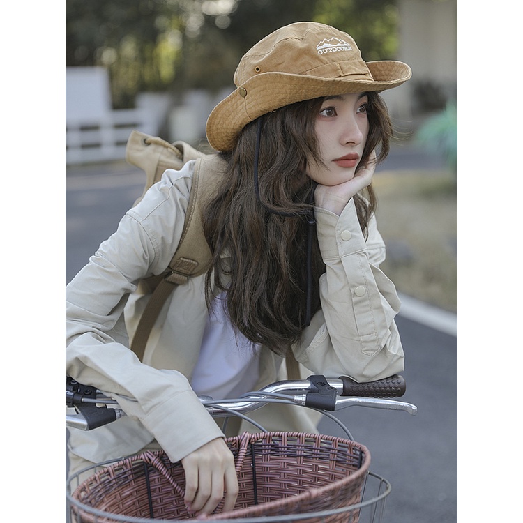 Nón Tai Bèo Mỏng Thoáng Khí Phối Dây Rút Thời Trang Nhật Bản Dành Cho Nữ