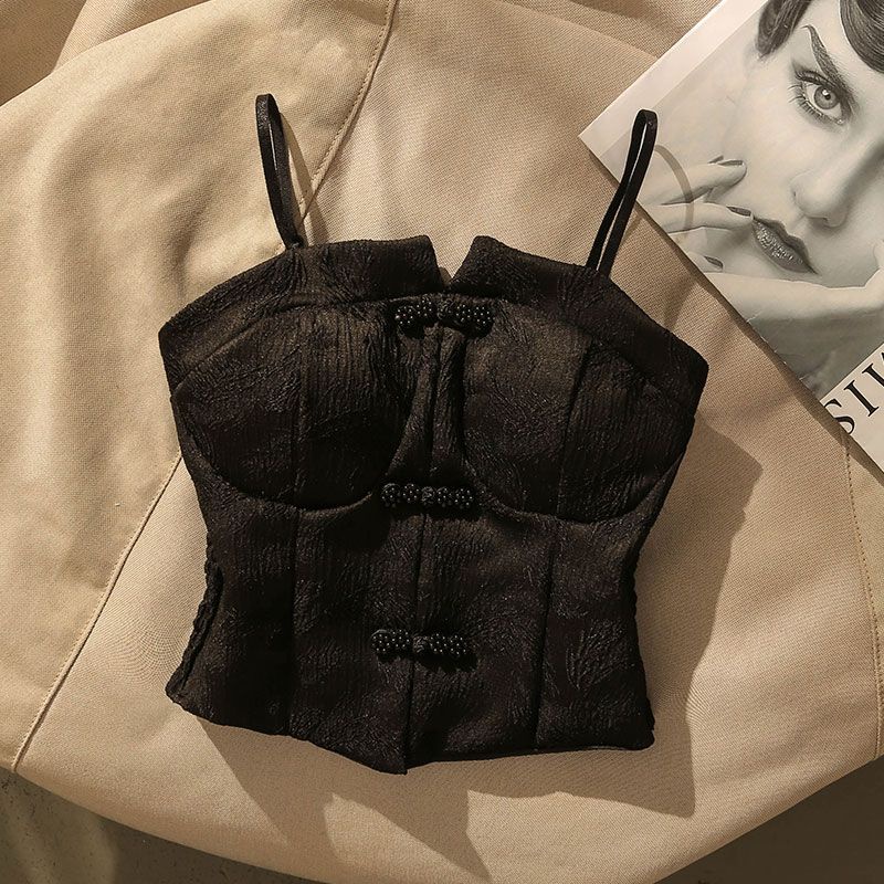 Áo Hai Dây Có Đệm Ngực Màu Trắng Phong Cách Pháp Thời Trang Mùa Hè Quyến Rũ Cho Nữ