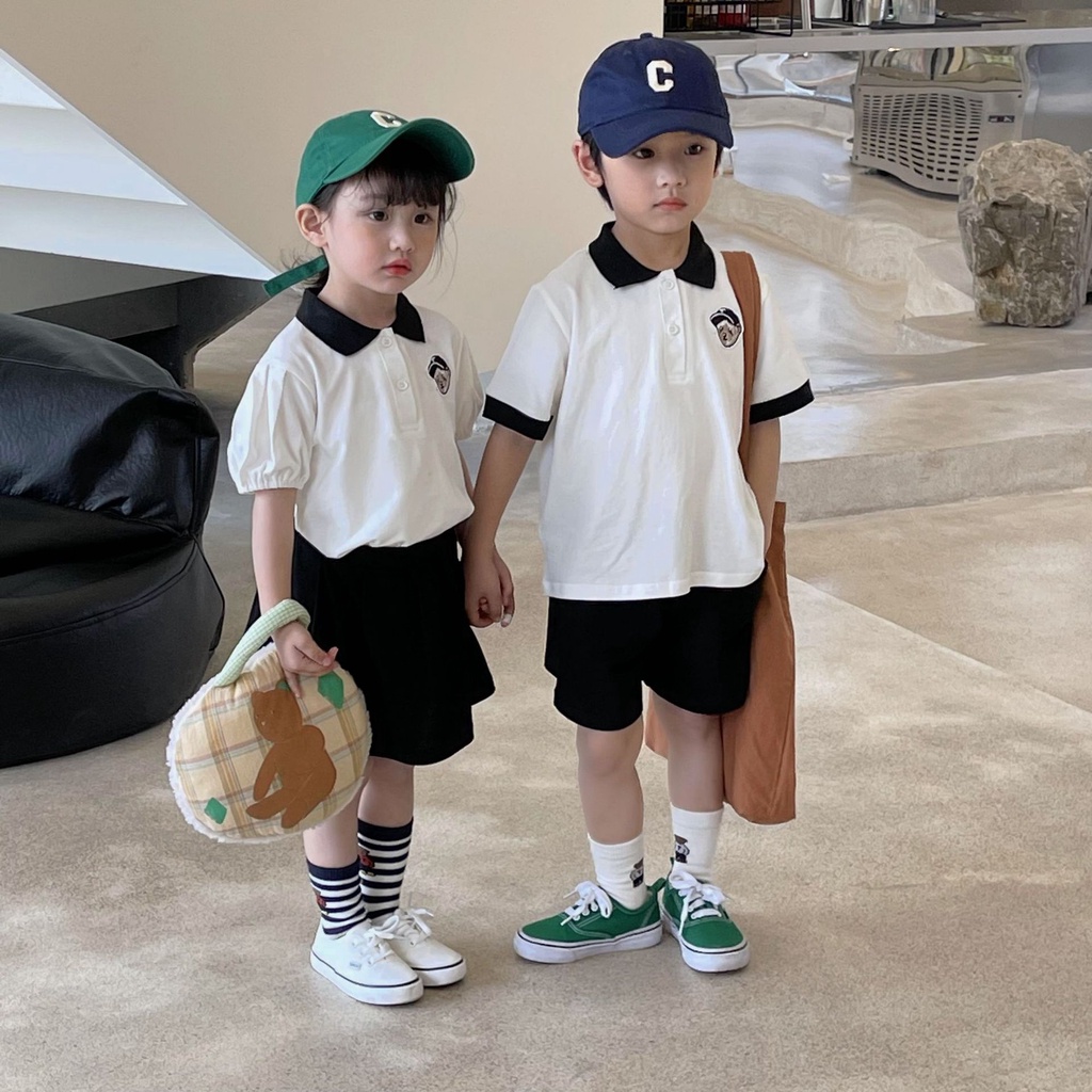Set polo bé trai bé gái gấu Tweenie 100% cotton