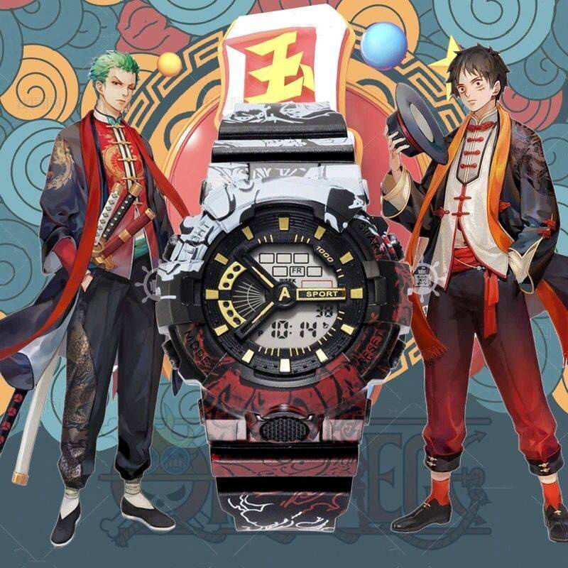 Đồng Hồ Báo Thức Điện Tử Dạ Quang In Hình Graffiti One Piece Chống Nước Cho Học Sinh Tiểu Học Nam Nữ