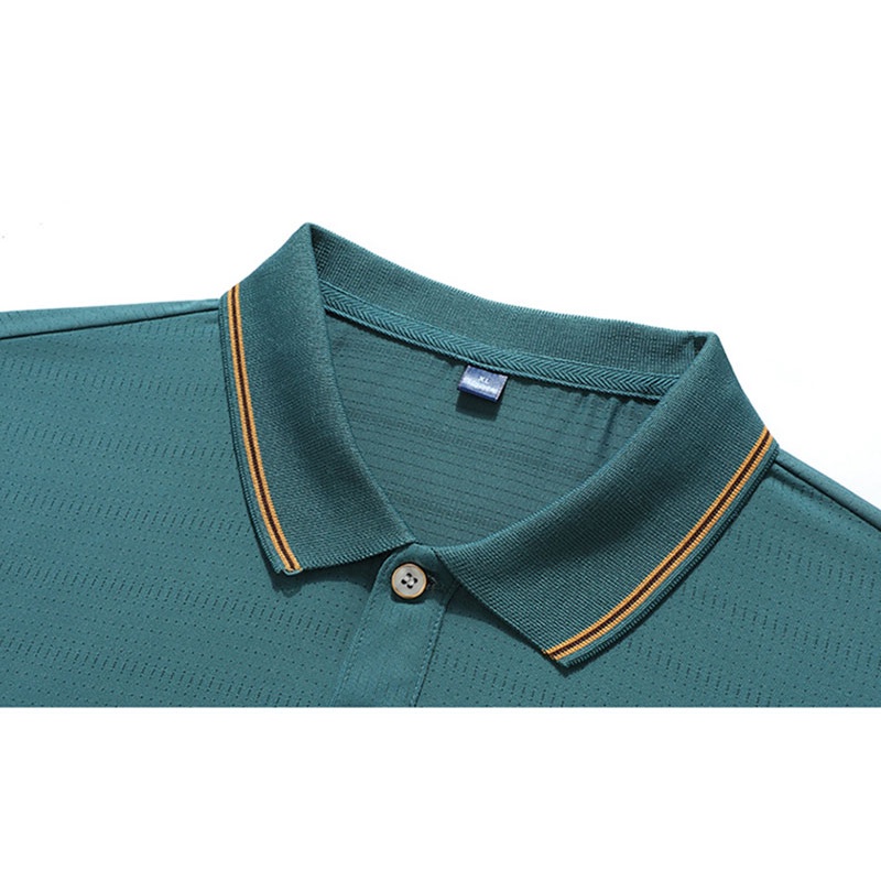 Áo polo Vải Lụa Lạnh Mỏng Tay Lỡ Màu Trơn Thời Trang Mùa Hè Cho Nam