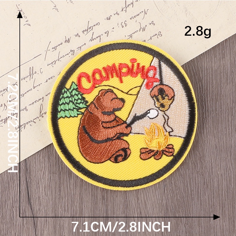 Miếng Vá Ủi Quần Áo Hình Tròn Thêu Họa Tiết Động Vật Hoạt Hình Dễ Thương DIY