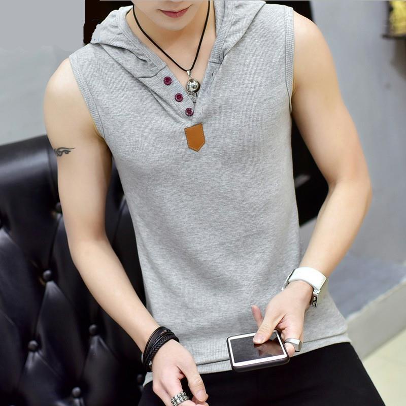 Áo Thun Thể Thao Sát Nách Có Mũ Trùm Co Giãn Tốt Thời Trang Mùa Hè Cho Nam | BigBuy360 - bigbuy360.vn