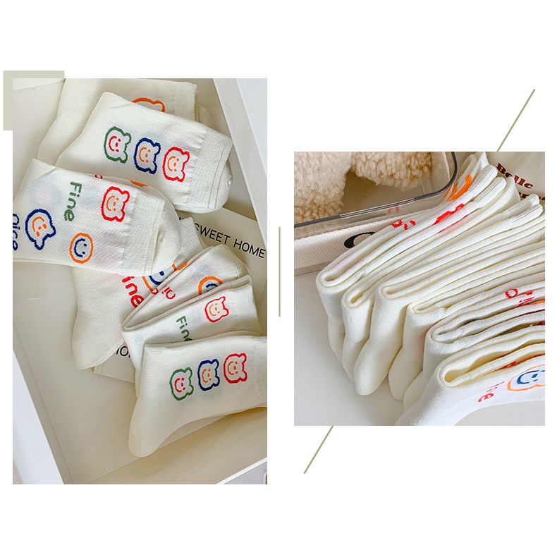 Kafu D492 Nữ Vớ Gấu Trắng Hoạt Hình