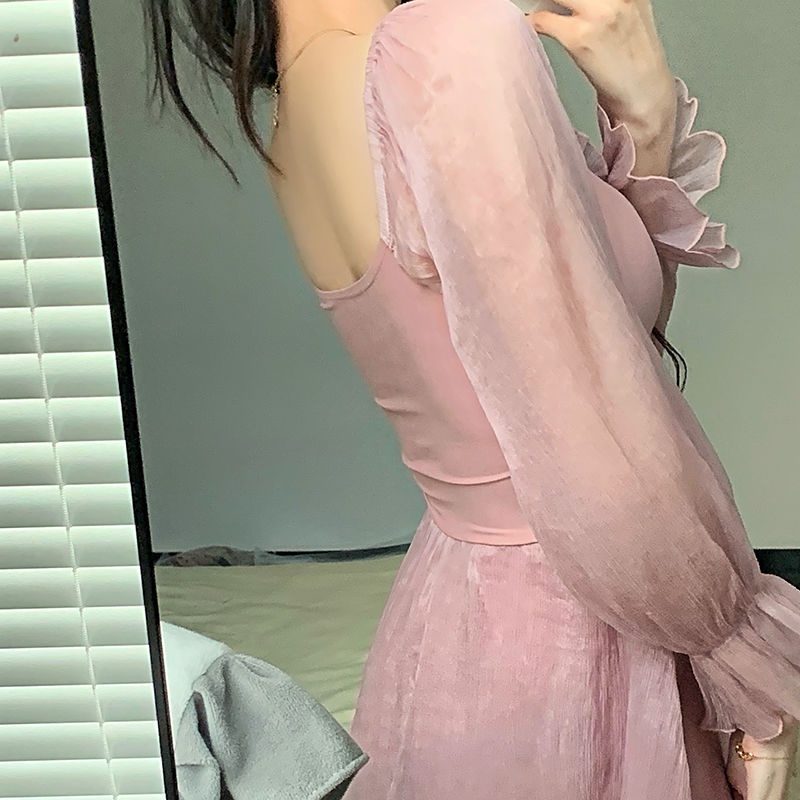 Áo Đầm Mỏng Che Bụng Một Mảnh Phong Cách Mới Mùa Hè 2023 Kích Thước Lớn Phong Cách ins Cho Nữ Sinh