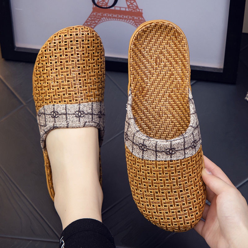 Dép Cói Đế Bằng Gọn Nhẹ Thoáng Khí Thời Trang Mùa Hè Cho Nam Và Nữ