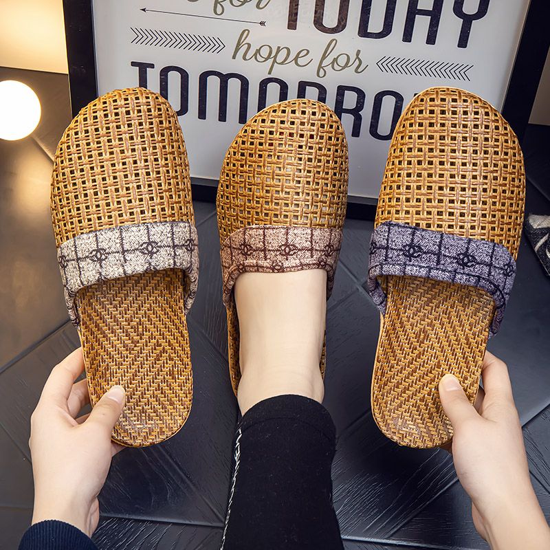 Dép Cói Đế Bằng Gọn Nhẹ Thoáng Khí Thời Trang Mùa Hè Cho Nam Và Nữ