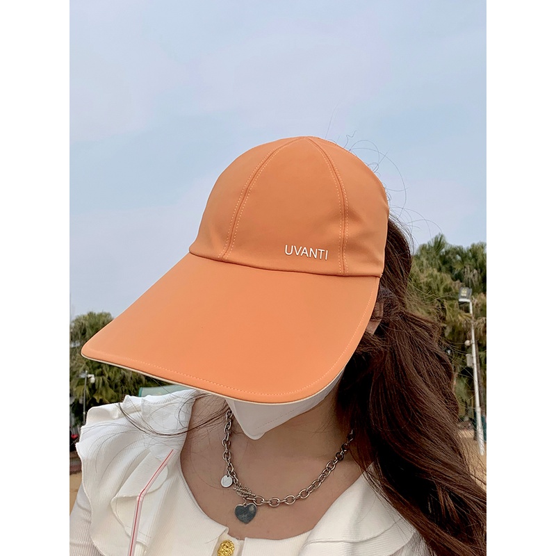 Mũ Chống Nắng Hai Mặt Bằng Lụa Lạnh Chống Tia Cực Tím Phong Cách Hàn Quốc Cho Nữ
