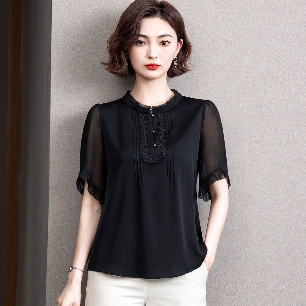 Áo Sơ Mi Chiffon Cao Cấp Tay Ngắn Phong Cách Hàn Quốc Thời Trang Mùa Hè 2022 Mới
