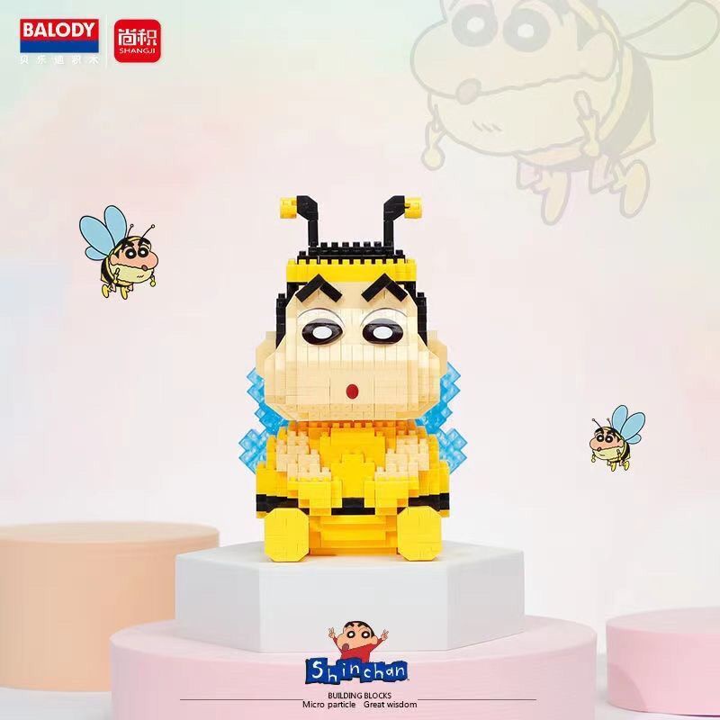 Đồ Chơi Lắp Ráp Nhân Vật Shin Cậu Bé Bút Chì Shin-Chan Cá Sấu Bò Anime Nohara Shinnosuke