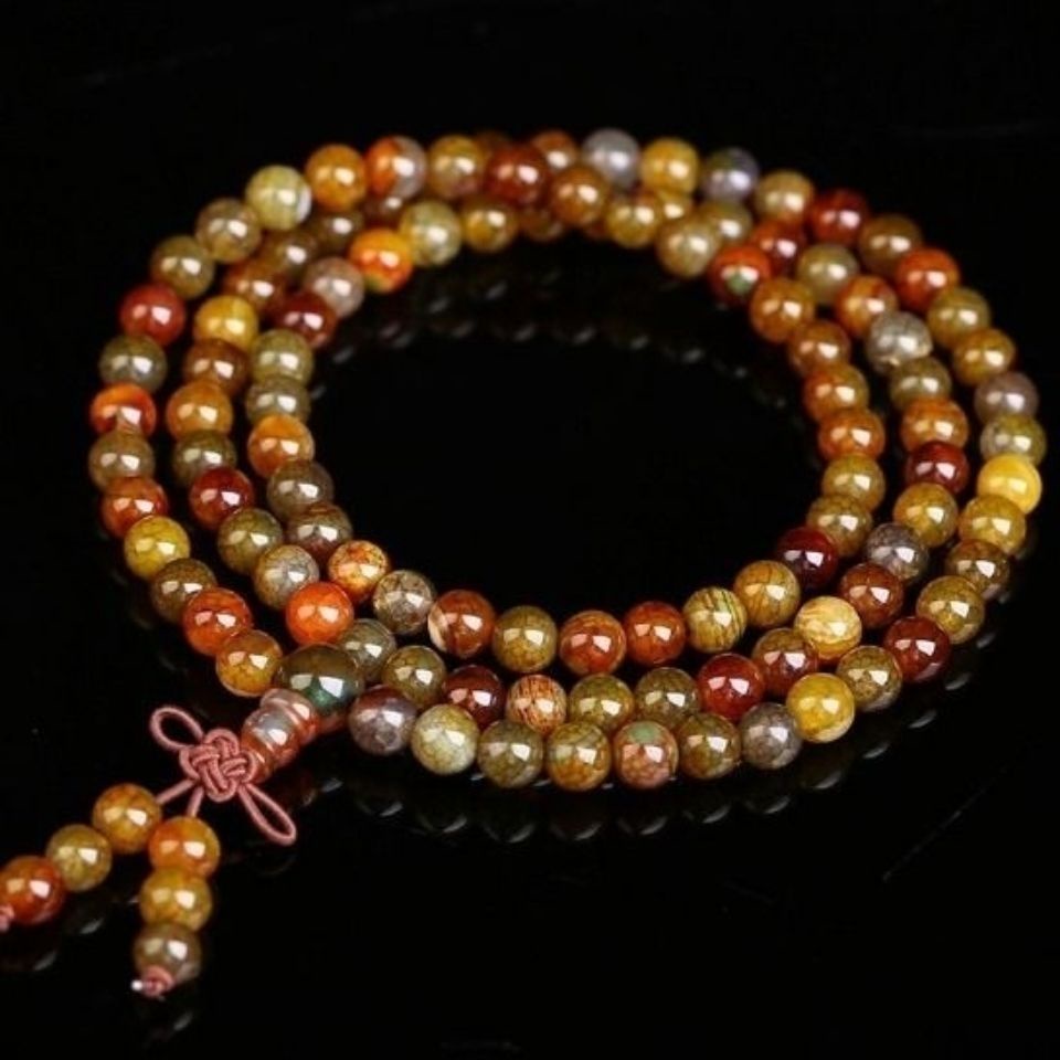 Vòng Tay Chuỗi Hạt Đá Mã Não 108 Hạt Tự Nhiên 3.28 In Họa Tiết Rồng Thời Trang Cho Cặp Đôi