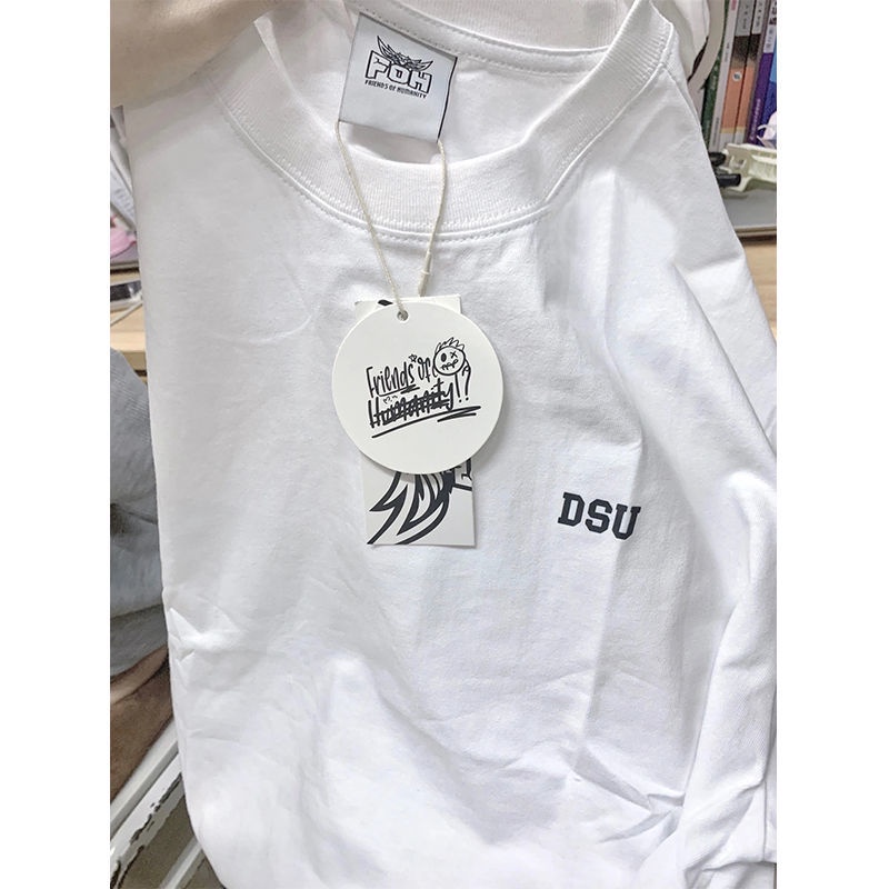 Áo Thun 100% Cotton Tay Ngắn Dáng Rộng Phong Cách Hong Kong Thời Trang Mùa Hè Cho Nam Và Nữ