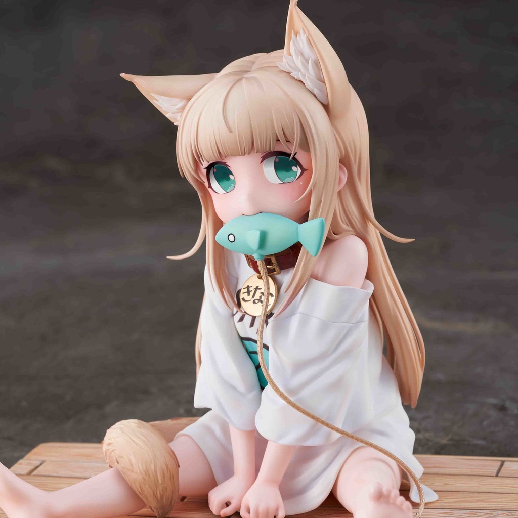 CATIMINI Mô Hình Cô Gái Ngồi Trong Một Vị Trí Ngồi Ngồi Và Ăn Cá, anime Catwoman Làm Bằng Tay Đẹp Để Bàn Trang Trí chassis