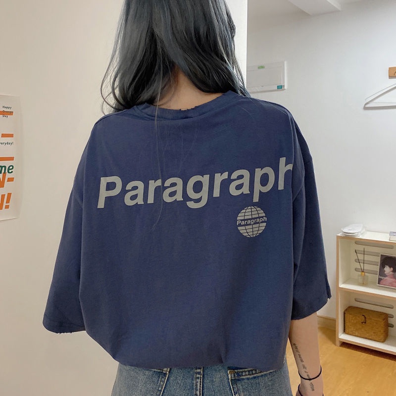 Áo Thun Ngắn Tay Dáng Rộng Thời Trang Mùa Hè Hàn Quốc Dành Cho Nữ