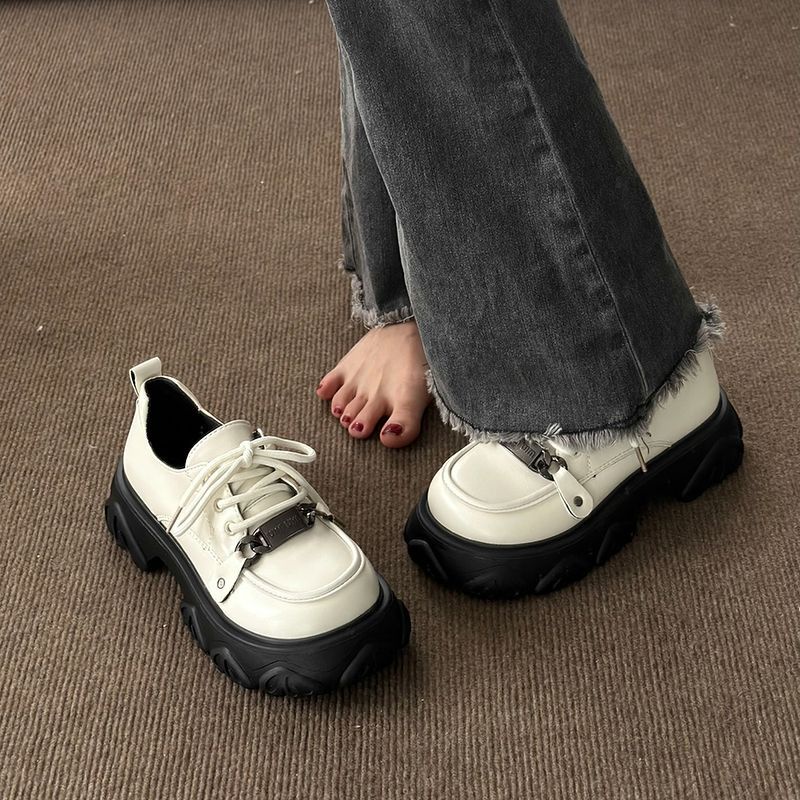 Giày Da Đế Dày Phong Cách Anh Quốc Cổ Điển Thời Trang Mùa Xuân Cho Nữ