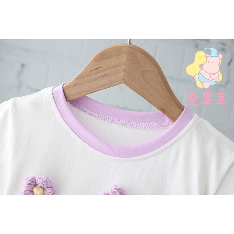 Áo Thun Cotton Trơn Ngắn Tay Thoải Mái Thời Trang Mới Năm 2023 Cho Bé Gái