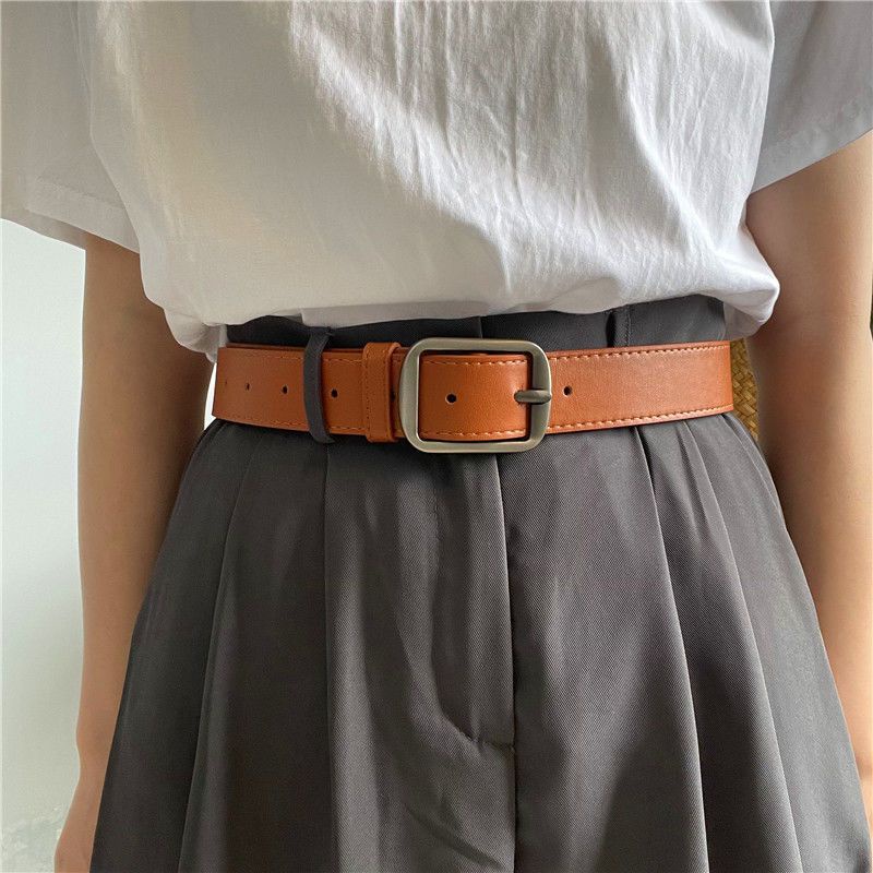 Thắt Lưng Khóa Vuông Phong Cách retro Thời Trang Cho Nam Nữ