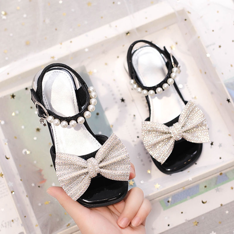 Xăng đan Cao Gót Đế Mềm Đính Nơ Thời Trang Mùa Hè 2023 Cho Bé Gái