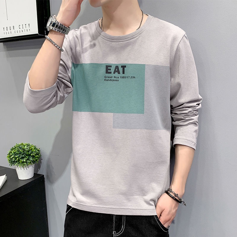 Áo Thun Cotton Tay Dài Phong Cách Mùa Thu Mới Cho Nam