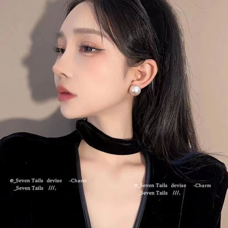 Bông Tai Mạ Bạc 925 Đính Ngọc Trai Lớn Sang Trọng Thời Trang 2023 Cho Nữ