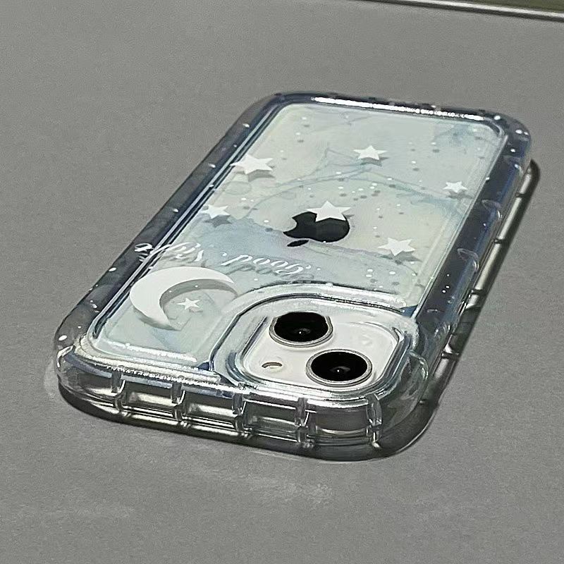 ✅Ốp Điện Thoại Thời Trang Cho Iphone111314Ốp Điện Thoại Cao Su Mềm Nhuộm Xanh Chống Sốc Cho Apple Pro12 max 6N1Z