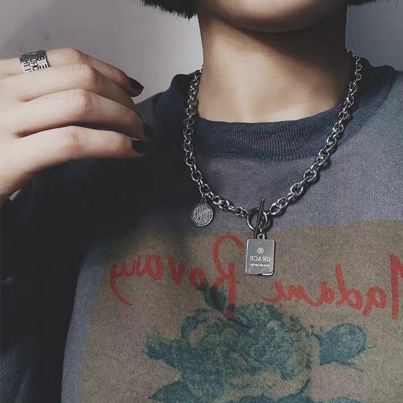 Vòng cổ Titan Phong Cách Harajuku Âu Mỹ Cá Tính Cho Nam Nữ