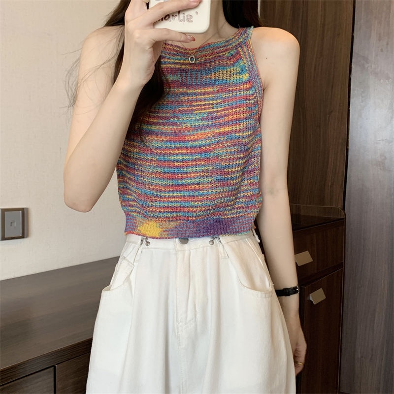 Áo Dệt Kim Hai Dây Thời Trang Mùa Hè Dành Cho Nữ