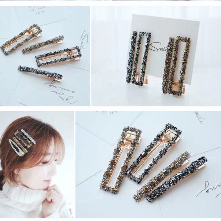 Xiao Xiangfeng Kẹp Tóc Đính Kim Cương Lấp Lánh Phong Cách Nữ Thần Hàn Quốc Wen Jiaying Celebrities