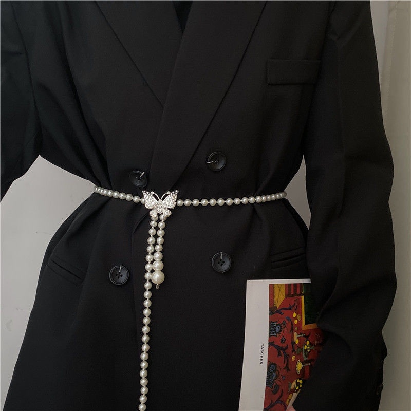 Thắt Lưng Đính Hạt Ngọc Trai Đơn Giản Thời Trang Phong Cách Hàn Quốc Cho Nữ