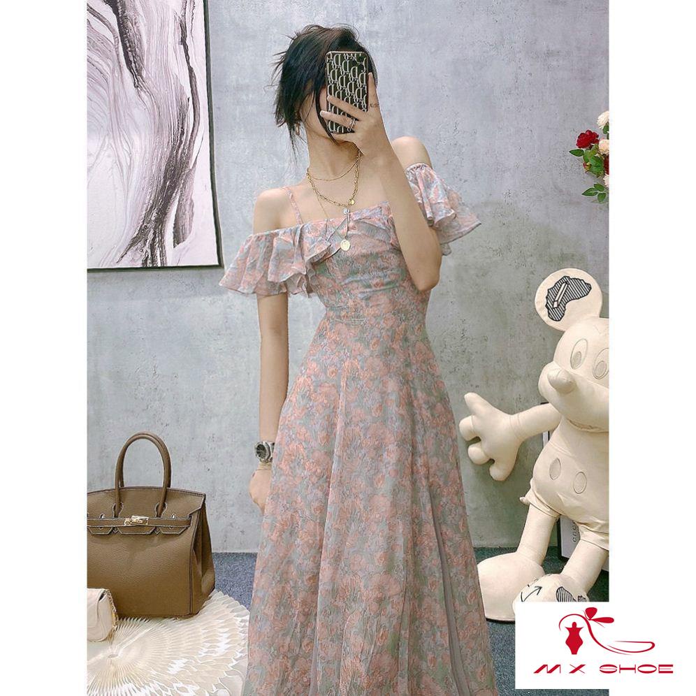 Hàng Có Sẵn ~  Đầm Hoa Hai Dây Phong Cách Pháp Nhẹ Nhàng Ngọt Ngào Cho Nữ