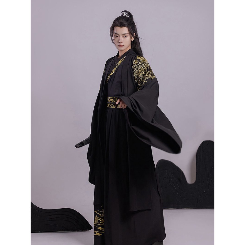 S-2XL trang phục Hán phục phong cách cổ xưa thêu hoa thắt lưng phong cách nam nữ nguyên bản trang phục hiệp sĩ võ thuật